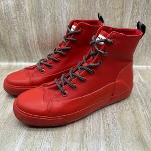 Hunter for Target Canvas Dipped RED‎ Ankle Rain Boots Men 7.5 Women 9.5 NICE